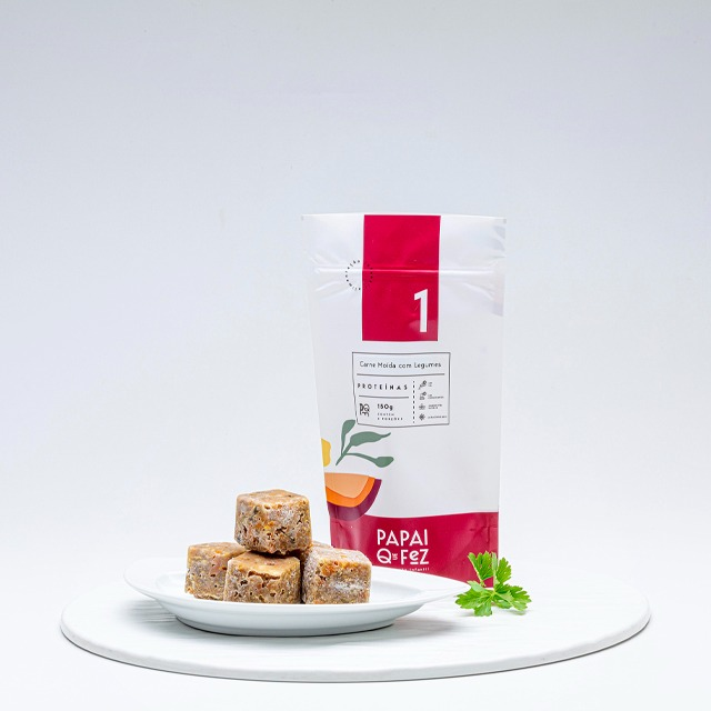 Carne Moída com Legumes Cubos 150g Papai Que Fez