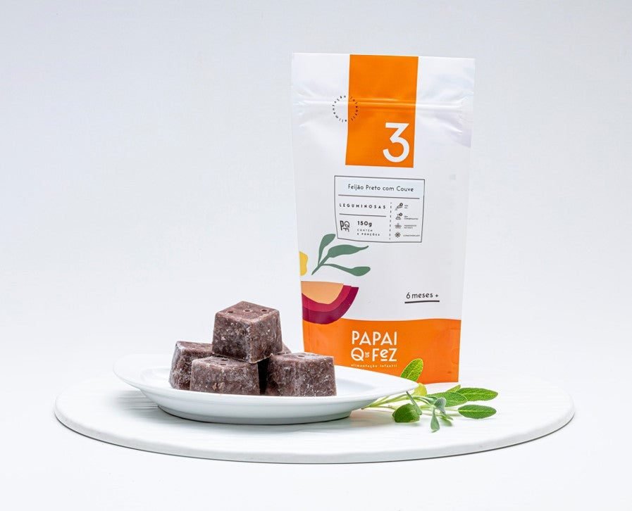 Feijão Preto com Couve Cubos 150g Papai Que Fez