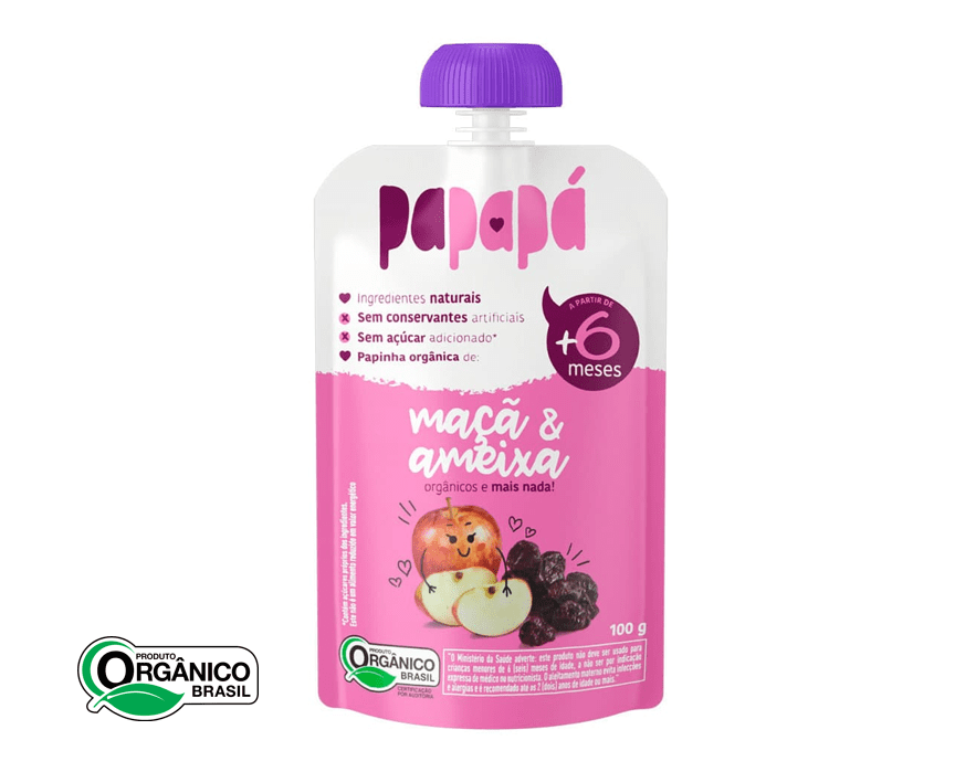 Papinha Maçã e Ameixa Orgânico 100g Papapá