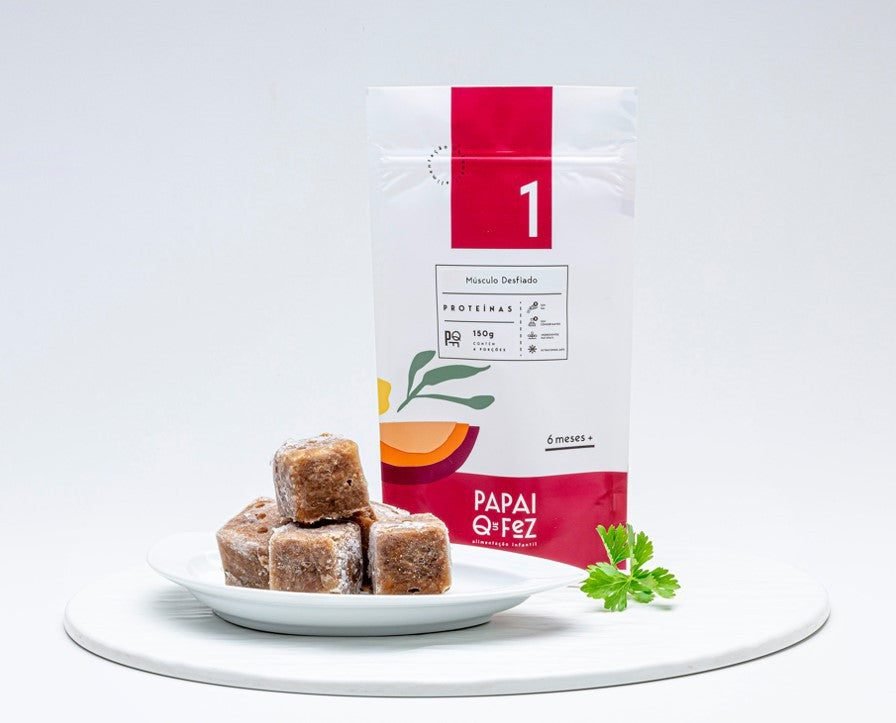 Músculo Desfiado em Cubos 6 unidades 150g Papai Que Fez